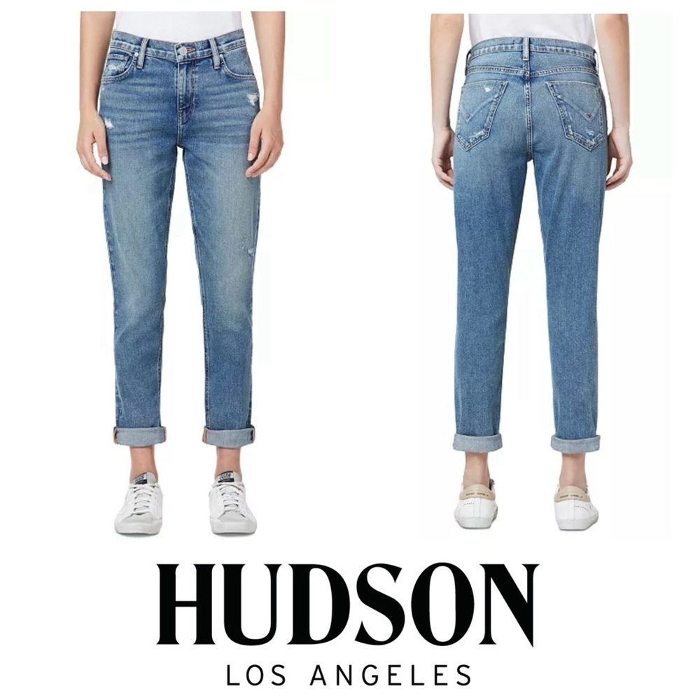 Hudson Lana Distressed Boyfriend Jeans in Size 31
